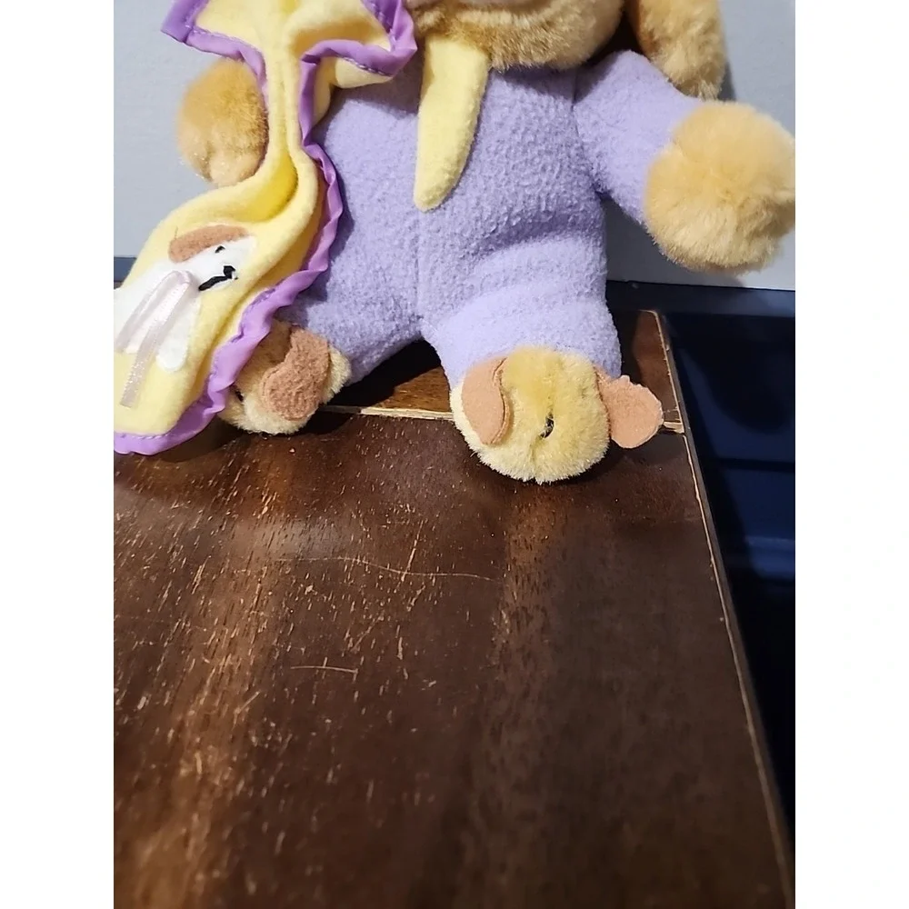 Dog Blanket Plush Lovey PJs TB Trading Co Purple Slippers Terrycloth Vintage